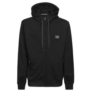 돌체앤가바나 로고 플라크 지퍼업 후드 티셔츠 G9ABITG7F2G N0000 TP935875592