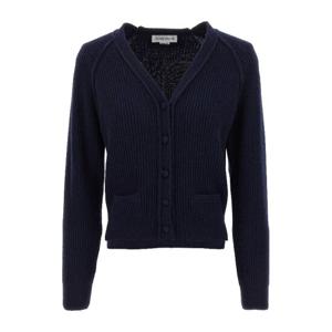 빅토리아베컴 스텝드 헴 가디건 1325KJU006422A NAVY