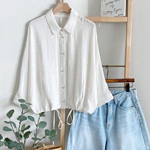 샵앤) 여성 카라 시원한 하늘하늘 7부 블라우스 BONG-WBL-4509-아이보리