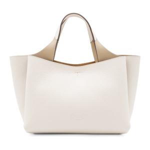 토즈 화이트 텍스처드 가죽 토트백 XBWAPAFL100 QRI9O22