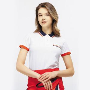 샵앤) 국산 여성 2줄 포인트 배색 여름 반팔 카라티 SC-WSH-K0040