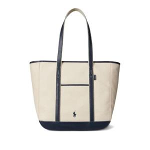 폴로 랄프로렌 미디엄 레더 트리밍 캔버스 토트 백 428968158002