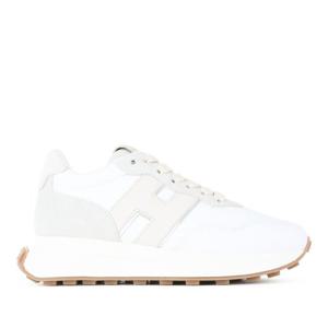 호간 화이트 베이지 스웨이드 악센트 로우탑 스니커즈 HXW6410E