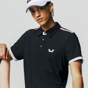 [화이트볼] 남성 메쉬포인트 카라 반팔 골프 티셔츠 BK_WB21SUMT02BK