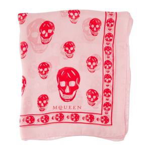 알렉산더맥퀸 핑크 레드 스컬 실크 스카프 8078893052Q6974 ROS