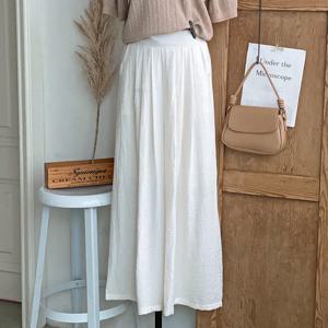 샵앤) 여성 밴딩 플리츠 찰랑 쿨 여름 와이드 팬츠 DGB-WPT-4653-아이보리