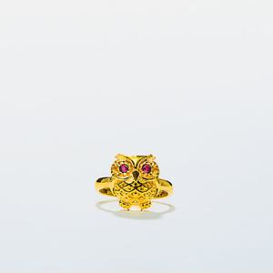 [베티블루] 995 999 24K 순금 큰 눈 부엉이 여성 여자 3.75g 금 링 반지