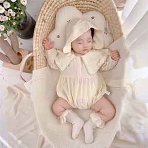 유아바디슈트 플라워 넥 카라 아동 바디슈트 보넷세트204335 넥카라바디슈트