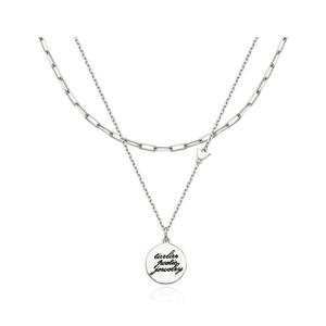 [티르리르]청키 레이어드 실버화이트 목걸이 TNSSVW11972M