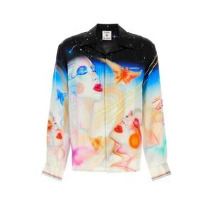 카사블랑카 프린트 쿠반 칼라 긴팔 셔츠 UMPF25SH006 02GALCON TP946416544