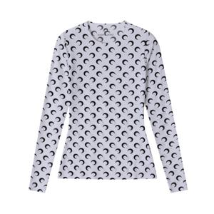 마린세르 WTS006A CJER0001 WH00 문 로고 올 오버 세컨드 스킨 여성 긴팔티