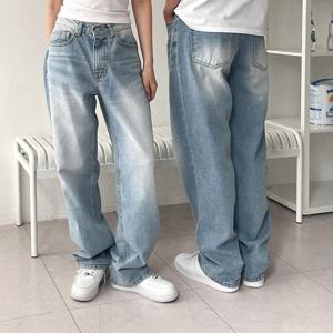 남여공용 세미 와이드 쿨 데님 팬츠 UJ-JEA-8063