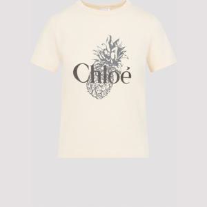 끌로에 크림 파인애플 그래픽 티셔츠 CH25AJH11170 6H1