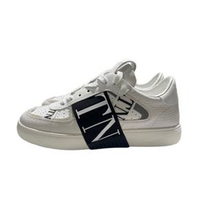 발렌티노 송아지 가죽 & 패브릭 밴드 VL7N 로우탑 스니커즈 화이트 블랙 S0C58WRQ24P