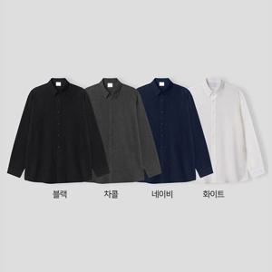 남자 베이직 에어 플리츠 긴팔 셔츠 남방 ET-SHS-Q006-화이트