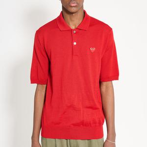 25 FW 꼼데가르송 플레이 리브드 스프레드 칼라 숏슬리브 폴로셔츠 레드 P1N094 5