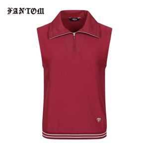 [팬텀] 여성 카라 반집업 우븐 배색 베스트 221E3TR208_WN