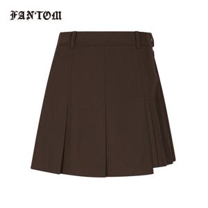 [팬텀] 여성 로고 포켓 변형 플리츠 큐롯 스커트 221E3PC161_BR