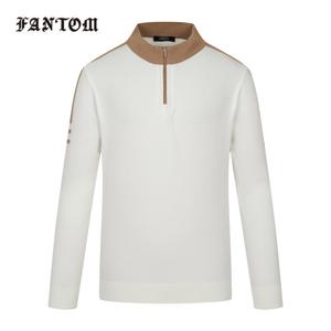 [팬텀] 남성 배색 로고 자수 반집업 니트 211E3SR201_IV