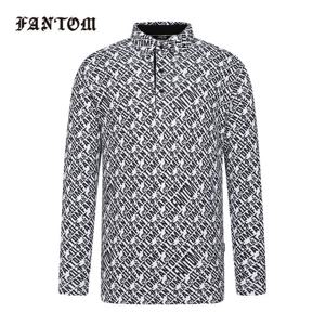 [팬텀] 남성 사선 로고 패턴 약기모 카라 긴팔티셔츠 211E3TO206_WH