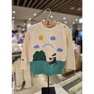 [블루독베이비] 25 FW(크림)해피포레스트 스웨터(45A1430001)티셔츠 간절기 백일 돌 선물 조카 유아 아가옷