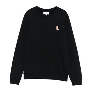 메종키츠네 블랙 크루넥 폭스 자수 맨투맨 PW00320 KM0340P199