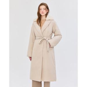 질스튜어트 뉴욕 여성 24FW PREMIUM 베이지 리얼 탈착 퍼 구스다운 코트형 점퍼 JSJU4D160I1