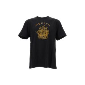 알렉산더 맥퀸 반팔 티셔츠 839224QTADX0521 Black