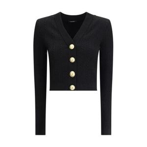 발망 리브드 앤 브레이디드 가디건 FF1KL245KI50 0PA Black