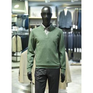 오스틴리드 세이브존03 가을 브이넥 솔리드 레이어드 니트 AWT37325