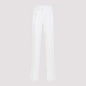 랄프로렌 화이트 플리츠 프론트 스트레이트 팬츠 798958333001