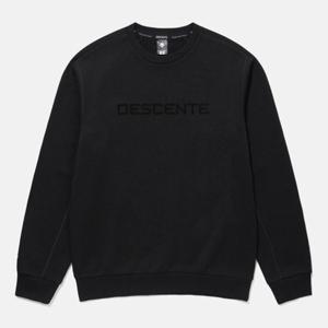 [데상트]데상트 워딩 그래픽 기모 코튼 맨투맨 SP323UHT93BLK0