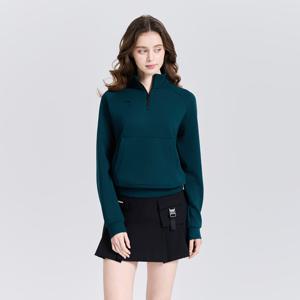 챌린저 여성 어딕티드 백프린트 하프집업 긴팔 티셔츠 다크그린_CHE3WLT5720DN