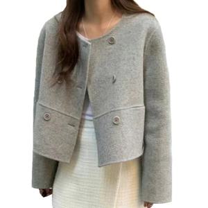 [예쎄](예쎄)   캐시터치 라운드 크롭 더블 숏코트 (S4WCT068A)