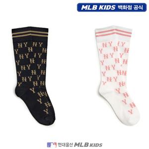 [MLB키즈US] (7FSOMD35N) 여아 모노그램 자카드 니삭스 아동니삭스 키즈니삭스