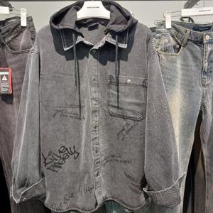 인터크루 HC17 레터링 데님셔츠 ITZ3YE01ADG