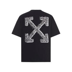 오프화이트 반팔 티셔츠 OMAA120F25JER00C 1001 BLACK WHITE