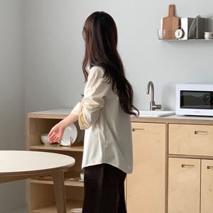 샵앤) 여성 카라넥 오피스룩 심플 베이직 블라우스 셔츠 21DS-WBL-4891-차콜