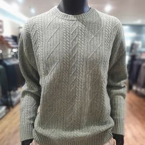 [바쏘옴므]MARIO24년F/W 모 혼방 꽈배기 라운드 니트