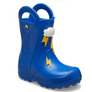 [크록스 본사] 핸들 잇 라이트닝 볼트 레인부츠 키즈 블루볼트 211119-4KZ