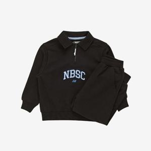 뉴발란스키즈트레이닝세트 PQC NK9YE3106U-19 ESSENTIAL 절개 포인트 반집업 스웨트 셋업