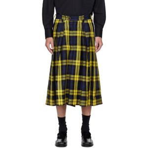 비비안웨스트우드 반바지 옐로우   네이비 퀼로트 쇼츠 252314M193002