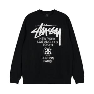 스투시 월드투어 크루 블랙 3913095