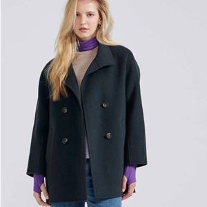 [캐리스노트]캐시미어 더블버튼 핸드메이드 하프 코트 CN3WHC901