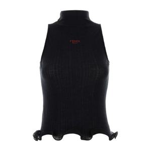 펜디 로고 자수 리브 니트 탱크탑 FS9740AVFE F0GME