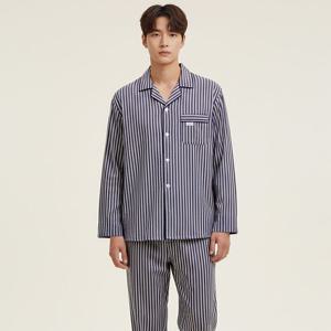 [바풀 주니어]바풀 HY FX 188677 남성 피치기모 카라잠옷 상하세트 - 네이비 앤 화이트라인