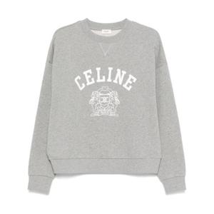 셀린느 긴팔 티셔츠 RY0DY670Q09MO GREY MELANGE OFF WHITE DOM