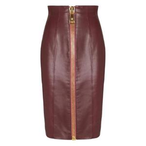 발망 램스킨 레더 지퍼 프런트 미니 스커트 FF0LC266LD63