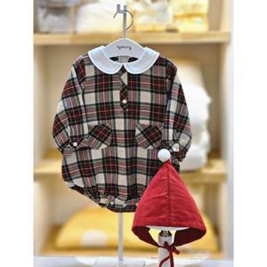 아가방 세이브존02 레드 체크 바디수트(모자) 02s727953