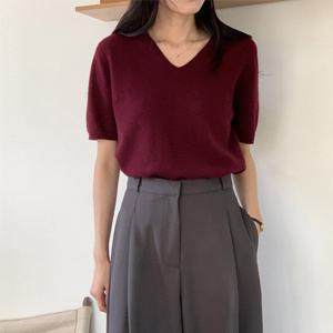 [헤레이스](울 100%)베이 홀가먼트 반팔 울니트_YMSH25FW178